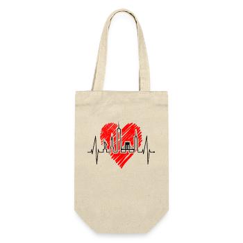 New York Skyline Heartbeat Heart Pulse USA Gift - Gift Bag for Bottles - nature - Front