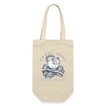 Feral Girl Summer Opossum Illustration - Gift Bag for Bottles - nature - Front