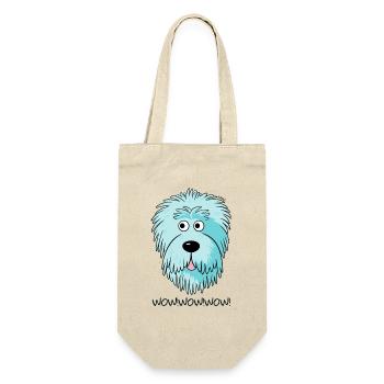 Wow! Bunter Candy-Doodle-Hund - Geschenkbeutel für Flaschen - Natur - Vorne