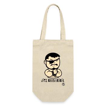 Jetzt gibt es Haue mit dem kleinen Wrestler - Geschenkbeutel für Flaschen - Natur - Vorne