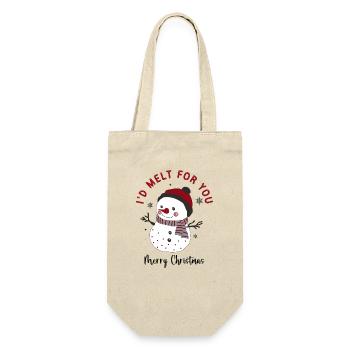 Cute Christmas Snowman I'd Melt For You - Gift Bag for Bottles - nature - Front