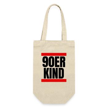 90er Kind - Geschenkbeutel für Flaschen - Natur - Vorne