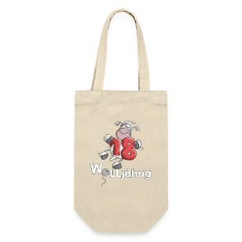 Wolljahrig 18 Geburtstag Schaf 18 Jahre - Gift Bag for Bottles - nature - Front