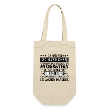 Stolzer Chef Dieses Shirt Bürokleidung Chefgeschen - Geschenkbeutel für Flaschen - Natur - Vorne