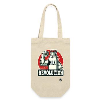 Milch-Revolution - Geschenkbeutel für Flaschen - Natur - Vorne