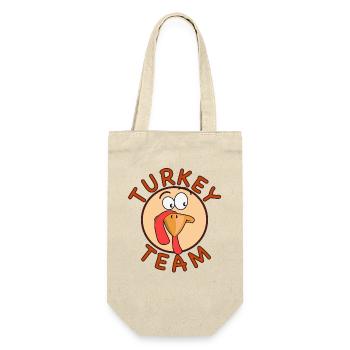 Turkey Team Thanksgiving Family Outfit - Gift Bag for Bottles - nature - Front
