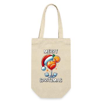 Merry Spritzmas Funny Holiday Cocktail Christmas - Gift Bag for Bottles - nature - Front