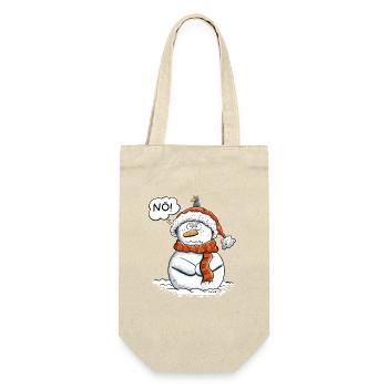 Nö Schneemann I Winter Weihnachten - Geschenkbeutel für Flaschen - Natur - Vorne