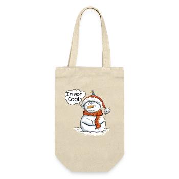 Not Cool Nö Schneemann I Winter Weihnachten - Geschenkbeutel für Flaschen - Natur - Vorne