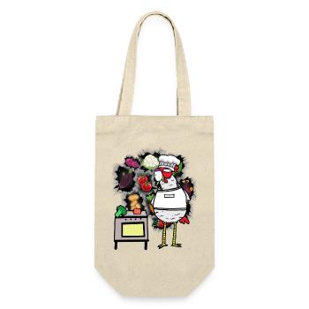 funny chicken host vegetable cook cook fun - Gift Bag for Bottles - nature - Front