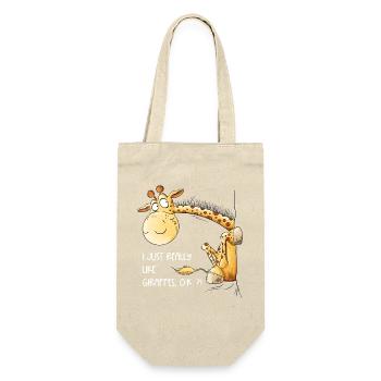 Girafe drôle I motif d’animal sauvage - Sac à bouteille - nature - Devant
