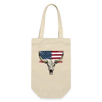 Cow and Bull Skull with USA Flag - Gift Bag for Bottles - nature - Front