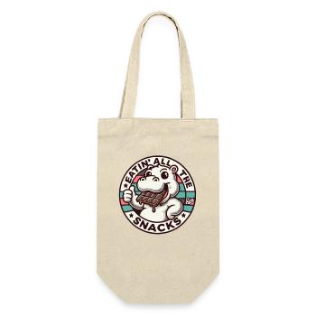 Funny hippo eating chocolate and all snacks - Gift Bag for Bottles - nature - Front