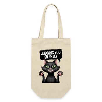 Judging You Silently Funny Cat Design - Gift Bag for Bottles - nature - Front