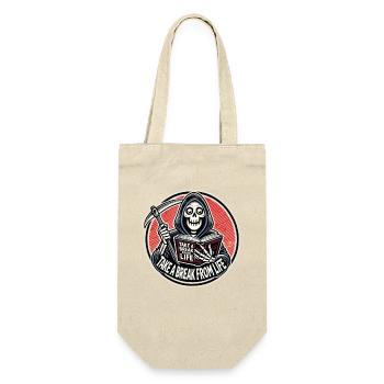 Grim Reaper reads "Take a break from life" - Gift Bag for Bottles - nature - Front