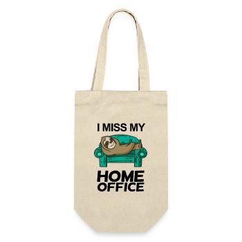 Home Office Spruch lustig - Geschenkbeutel für Flaschen - Natur - Vorne