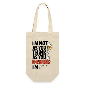 Ich bin nicht betrunken Lustiges Bier Zitat Design - Geschenkbeutel für Flaschen - Natur - Vorne