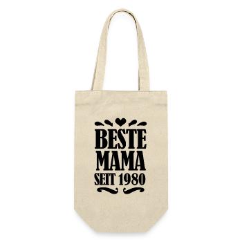 Beste Mama seit 1980 - Beste Mutter seit 1980 - Geschenkbeutel für Flaschen - Natur - Vorne