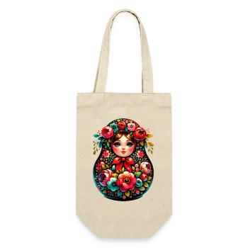 Russian Girl Matryoshka Moscow with Sunglasses - Gift Bag for Bottles - nature - Front