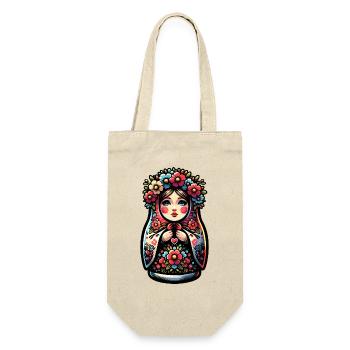 Russian Girl Matryoshka Moscow with Sunglasses - Gift Bag for Bottles - nature - Front