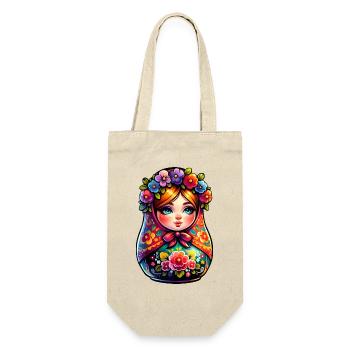 Russian Girl Matryoshka Moscow with Sunglasses - Gift Bag for Bottles - nature - Front