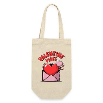 Valentine Vibes für verliebte zu Valentinstag - Geschenkbeutel für Flaschen - Natur - Vorne
