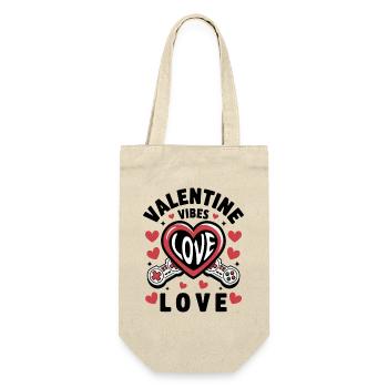 Valentine Vibes für verliebte zu Valentinstag - Geschenkbeutel für Flaschen - Natur - Vorne
