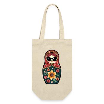 Russian Girl! Matryoshka Russian Sunglasses - Gift Bag for Bottles - nature - Front