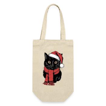 Black Cat Santa Hat Bombay Cat - Gift Bag for Bottles - nature - Front