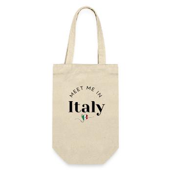 Italy Gift – Meet me in Italy Design - Gift Bag for Bottles - nature - Front