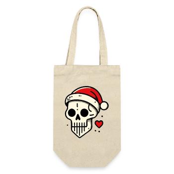 Christmas Skull Skull - Gift Bag for Bottles - nature - Front