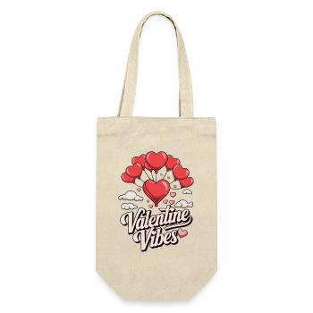 Valentine Vibes für verliebte zu Valentinstag - Geschenkbeutel für Flaschen - Natur - Vorne