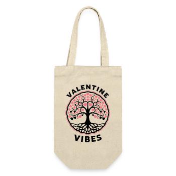 Valentine Vibes für verliebte zu Valentinstag - Geschenkbeutel für Flaschen - Natur - Vorne