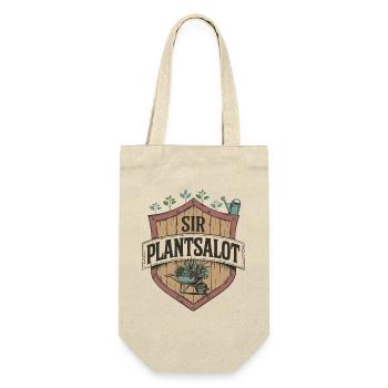 Vintage "SIR PLANTSALOT" Rustikale Männer Gärtner - Geschenkbeutel für Flaschen - Natur - Vorne