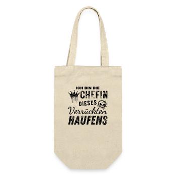 Ich Bin Die Chefin dieses Verrückten Haufens - Geschenkbeutel für Flaschen - Natur - Vorne