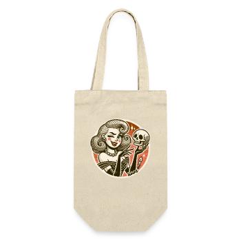 Woman with skull skull - Gift Bag for Bottles - nature - Front