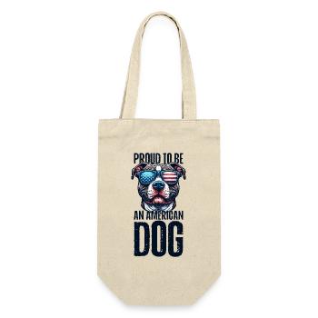Pitbull Mom Patriotic Lustiges 4th of July - Geschenkbeutel für Flaschen - Natur - Vorne