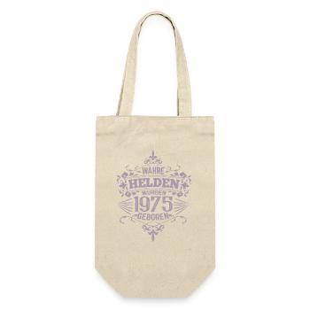  Geburtstag Helden 1975 geboren - Geschenkbeutel für Flaschen - Natur - Vorne