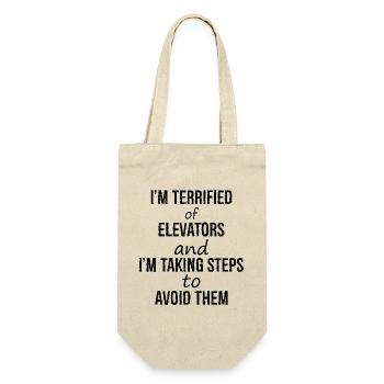I'm terrified of elevators and I'm talking steps - Gift Bag for Bottles - nature - Front