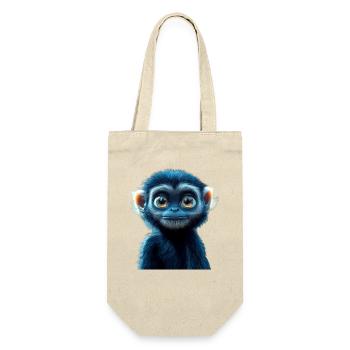 Gibbon Affe Weißhandgibbon Monkey Süße Lar Gibbons - Geschenkbeutel für Flaschen - Natur - Vorne