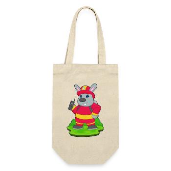 Bunny Firefighter Microphone Fire Brigade - Gift Bag for Bottles - nature - Front