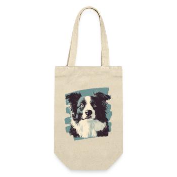 Border Collie - Gift Bag for Bottles - nature - Front