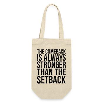 the comeback Is always stronger than the setback - Geschenkbeutel für Flaschen - Natur - Vorne