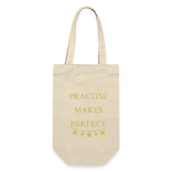 Practise makes perfect - Geschenkbeutel für Flaschen - Natur - Vorne