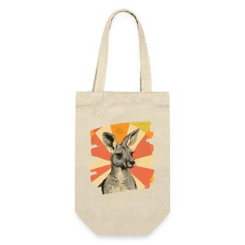 Kangaroo Retro - Gift Bag for Bottles - nature - Front
