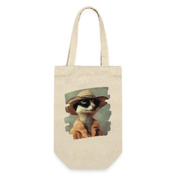 Meerkat Retro - Gift Bag for Bottles - nature - Front