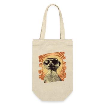 Meerkat Retro - Gift Bag for Bottles - nature - Front
