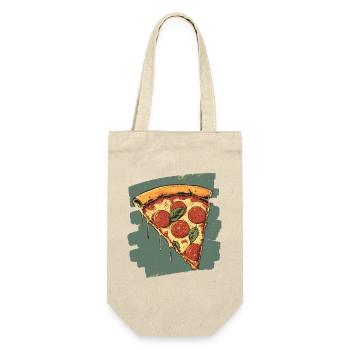 Pizza Retro - Geschenkbeutel für Flaschen - Natur - Vorne