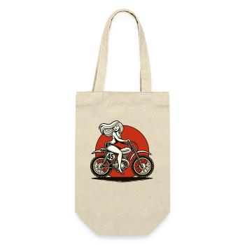 cool girl rides retro motocross motorcycle - Gift Bag for Bottles - nature - Front