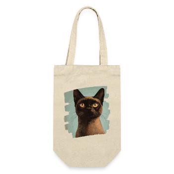 Burmese Burma Katze Retro - Geschenkbeutel für Flaschen - Natur - Vorne